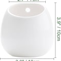 Miniatyrbild 4 av 5: Blomkruka Väggmonterad Blomkruka Vit 10cm Keramik Set om 2 Väggdekor KLB
