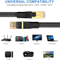Miniatyrbilde 7 av 8: Cat 7 Ethernet-kabel 3m Heavy Duty Flat Lang Internett