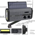 Miniatyrbild 6 av 7: Bärbar solradio, AM/FM vevradio med uppladdningsbart 5000 mAh
