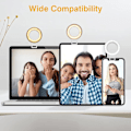 Miniatyrbillede 4 af 4: Klips på ringlys, genopladelig 60 LED selfie ringlys til telefon, bærbar computer, tablet (3 modeller, 5 lysstyrkeniveauer)