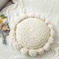 Miniatyrbild 1 av 6: Runda boho-kuddar med pompom, macrame-kuddar golvkuddar
