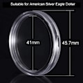 Miniatyrbild 4 av 8: Förvaringsbehållare för silvermynt 40 mm för myntsamlare, 60-pack