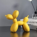 Miniatyrbild 2 av 5: Ballong hund skulptur i harts - Modern skrivbordsdekoration för hem, sovrum, vardagsrum och kontor - 8\" (gul)