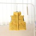 Miniatyrbilde 6 av 6: Varm puffer vest med hette for jenter og gutter yttertøy med gul KLB