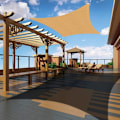 Miniatyrbillede 4 af 5: Rektangulær skygge sejl 4x5m Sand, Vandtæt Markise UV Beskyttelse til Have Terrasse Udendørs Patio Swimmingpool med Gratis Reb KLB