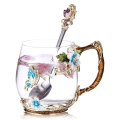 Miniatyrbillede 1 af 6: 320 ml krus, håndlavede glas kaffekopper med skeer,