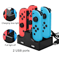 Pikkukuva 7 / 8: Nintendo Switch -laturi kahvan latausasemalla - 4 in 1, USB-kaapeli, 2 USB-porttia KLB