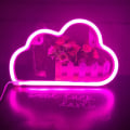 Miniatyrbillede 2 af 5: Neon LED Cloud Skilt Lys Dekoration, Vægdekoration til Jul, Fødselsdagsfest, Børneværelse, Stue, Bryllupsfest Dekoration (rosa)