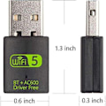 Miniatyrbilde 7 av 7: USB WiFi Bluetooth-adapter, 600 Mbps dual band trådløst nettverk