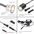 Miniatyrbillede 5 af 5: Sæt med 16 udendørs LED-indbyggede spotlights, IP67 vandtæt, 32 mm, indbygget