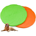 Miniatyrbild 2 av 4: 2 st Frisbee leksak för hundar, 18 cm hållbar gummikastningsdisk, hundträning för utomhusbruk (grön, orange)