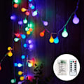 Miniatyrbilde 1 av 5: Vanntett Globe Lyskjede, 10m 80 LED 8 Moduser Julelys for Utendørs/Innendørs Soverom Festdekorasjoner (Flerfarget) KLB