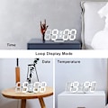 Miniatyrbillede 2 af 5: LED Digitalt Vækkeur 3D Dæmpbar Snooze Moderne Lydløst Vækkeur