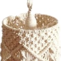 Pikkukuva 5 / 8: Käsinkudottu lampunvarjostin, riippuvalaisimen lampunvarjostin, boho macrame lampunvarjostin KLB