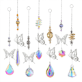 Miniatyrbillede 1 af 5: 7 stk. Butterfly Crystal Suncatcher Crystal Lysekrone Prisme