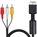 Pikkukuva 2 / 8: AV TV TV-kaapeli PS1 / PS2 -konsolille 3 Chinch Audio Video Scart -kaapeli
