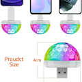 Miniatyrbillede 5 af 8: Mini discokugle lys USB, discokugle LED festlampe stemmestyring disco
