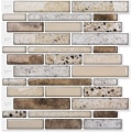 Miniatyrbilde 1 av 5: Skrell og lim murstein kjøkken backsplash selvklebende steinmønster veggfliser, 10 ark (brun)