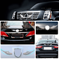 Miniatyrbillede 4 af 5: 3D Metal Vinger Stickers Metal Sticker Auto Bil Tilbehør(1 Par)(Sølv)-
