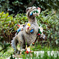 Miniatyrbillede 3 af 5: Dinosaur, der spiser dværg, havekunst, art deco, udendørsstatue, art deco