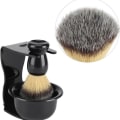 Miniatyrbilde 2 av 6: Barbersett med barberkost og stativ i rustfritt stål