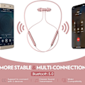 Pikkukuva 3 / 4: Bluetooth-kuulokkeet Langaton Kaulapanta Urheilu Ruusukulta