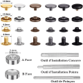 Miniatyrbilde 3 av 8: 120 Set Lær Trykknappsett 6 Farge Metall Trykknapper med 4PCS