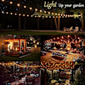 Miniatyrbild 6 av 7: LED-ljusslinga utomhus el, 10M ljusslinga utomhus glödlampor utanför med KLB