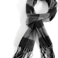 Miniatyrbild 3 av 5: Herrar Halsdukar Klassisk Ankomst Vinter Check Scarf Tassel Kant Svart Grå