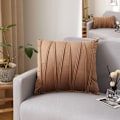 Miniatyrbilde 1 av 5: Sett med 2 putetrekk Tredimensjonale geometriske striper Fløyel Dekorativt putevar Hjem Stue Sofa Soverom (30x50cm, Lysebrun) KLB