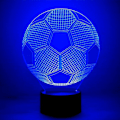 Miniatyrbillede 1 af 5: Fodbold 3D Illusion Natlampe, 7 Farver Skiftende Touch Control LED Skrivebordslampe KLB
