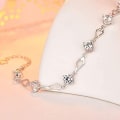 Miniatyrbillede 3 af 5: Justerbar længde brillant legering diamant sølv armbånd