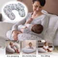 Miniatyrbild 5 av 5: Amning, flaskmatning, babystöd | med marinblå fjäderblad KLB