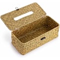 Miniatyrbillede 4 af 4: Rektangulær Tissue Box Dispenser Flettet Rørkasse, til Familie, Kontor, Tablet (Naturlig) KLB