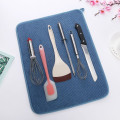 Miniatyrbilde 5 av 5: Oppvaskmatte, mikrofiber tørkematte, superabsorberende, mikrofiber, blå