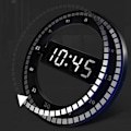 Miniatyrbild 5 av 5: Tyst LED digital bordsklocka svart elektronisk väggklocka rund bordsklocka för sovrum