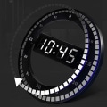 Miniatyrbillede 5 af 5: Stille LED Digital Bordur - Sort Elektronisk Væg Ur Rund Bordur til Soveværelse