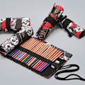Miniatyrbillede 4 af 5: Canvas Blyantsrulle, Farveblyant Holder Organizer Tegning Form 12