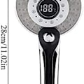 Miniatyrbillede 3 af 5: LED brusehoved, 3 farver LED brusehoved temperaturstyring håndbruser med digital temperatur