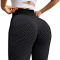 Miniatyrbillede 2 af 3: Berømte leggings, dame bagløftende yogabukser høje 03 sorte KLB