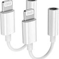 Miniatyrbilde 1 av 8: Pakke - Apple Lightning til 3,5 mm hodetelefonkontakt Adapter Port Aux Audio KLB