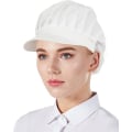Miniatyrbillede 2 af 5: (Hvid halv mesh) 3 stk kokkehat køkken madlavning kokkehue fødevareservice hårnet til kvinder, one size
