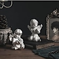 Miniatyrbillede 1 af 7: Harpiks Kerub Engel Havefigur Charmerende Engel