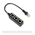 Miniatyrbilde 6 av 8: RJ45 LAN Ethernet 1 til 3 Port Splitter Kabel Nettverk Cat5 Cat6 Adapter Socket