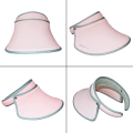 Miniatyrbilde 3 av 5: Rosa solhatt med UPF50+ solbeskyttelse, anti-UV solhatt for kvinner, sommer solhatt med UV-beskyttelse, tom tak Strand Reise lang sidehette