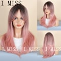 Miniatyrbild 1 av 5: Gradient Rosa Micro Curl Fashion Dam Peruk av Syntetiskt Hår