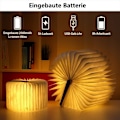Miniatyrbilde 3 av 5: Trefoldig boklampe i tre, bærbar, varmt lys, USB-lading KLB