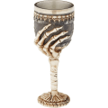 Pikkukuva 3 / 5: Kallokäsivarsi-tumbler, 7 x 7 x 18,5 cm, personoitu astiasto, kodin sisustus, kallo-olutmuki, norsunluu/harmaa