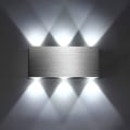 Miniatyrbillede 1 af 5: LED væglampe, 6 W, indendørs væglampe, moderne firkantet op-ned aluminiumbelysning