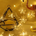 Miniatyrbild 8 av 8: Snöflinga ljusslinga 10m 80 LED jul batteridrivna ljusslinga inomhus KLB